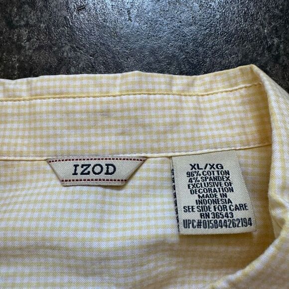 Izod Women’s NWT Yellow Button Up Shirt Formal Casual Style Size XL cotton Blend - Picture 7 of 10